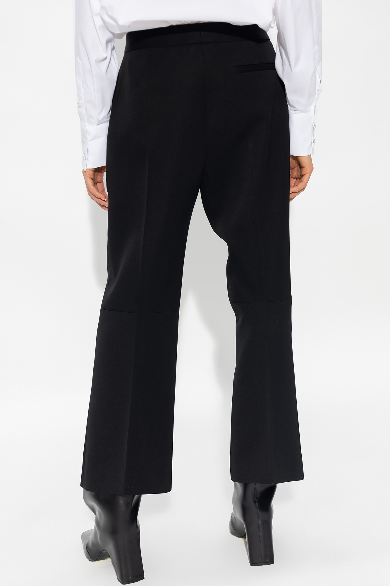 Jil Sander Cropped Pant Flared Hem In Black