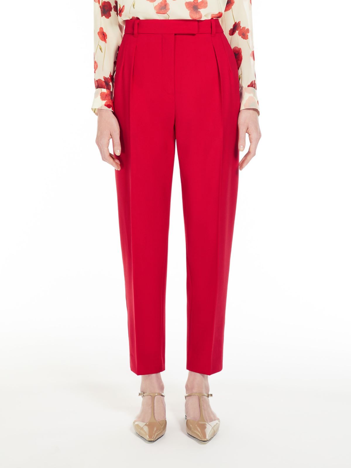 Max Mara Belt-loop Casual Pants In Red