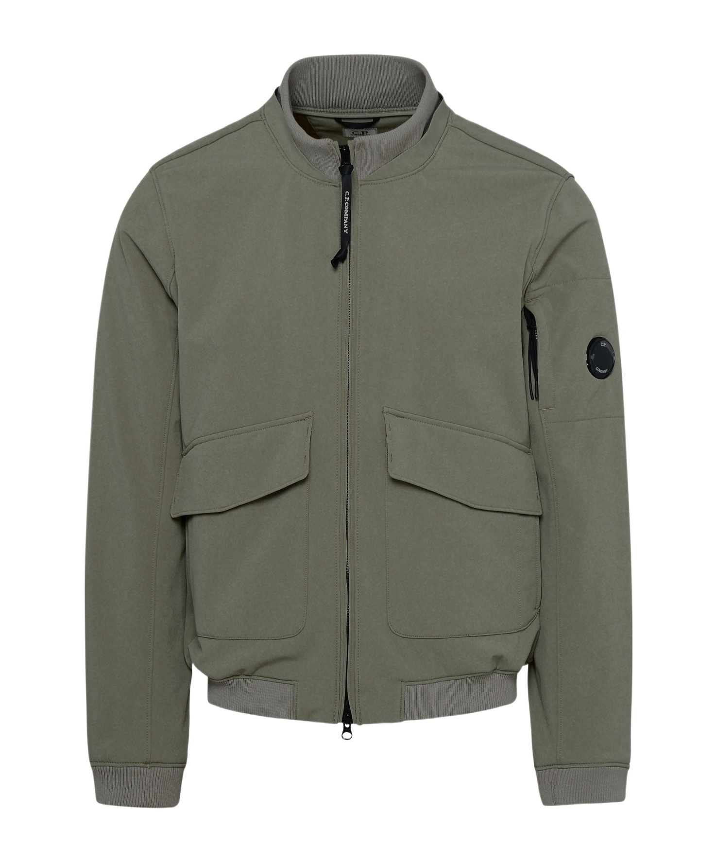 C.p. Company Lens-detail Zip-up Bomber Jacket In Gray