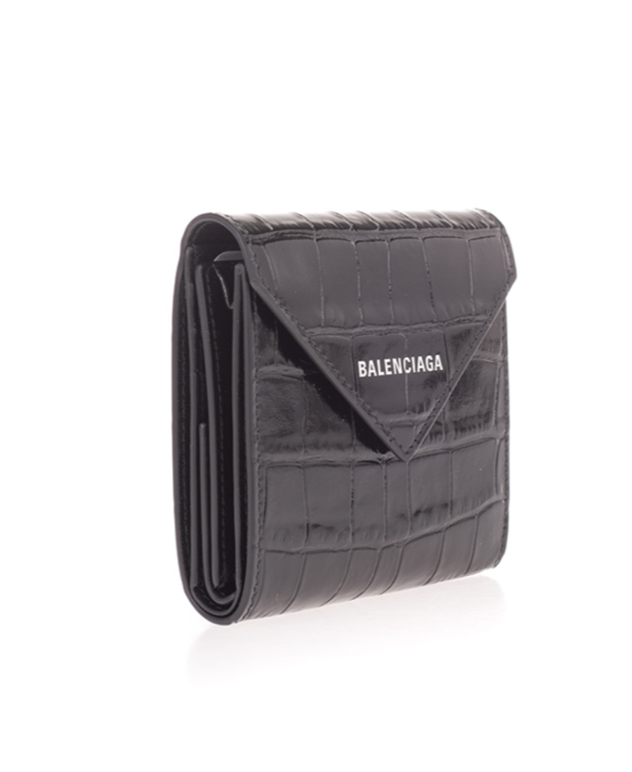 Balenciaga Logo Wallet In Black