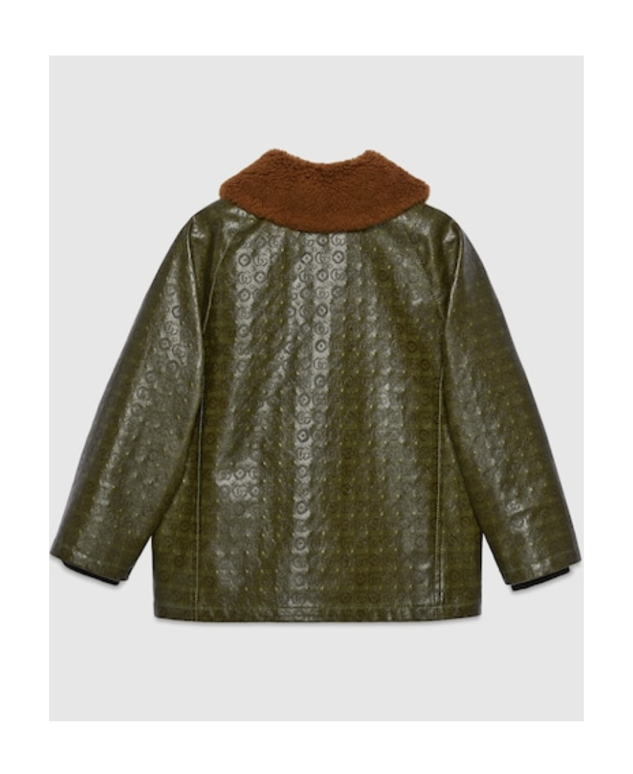 Gucci Double G Pattern Cotton Jacket In Green