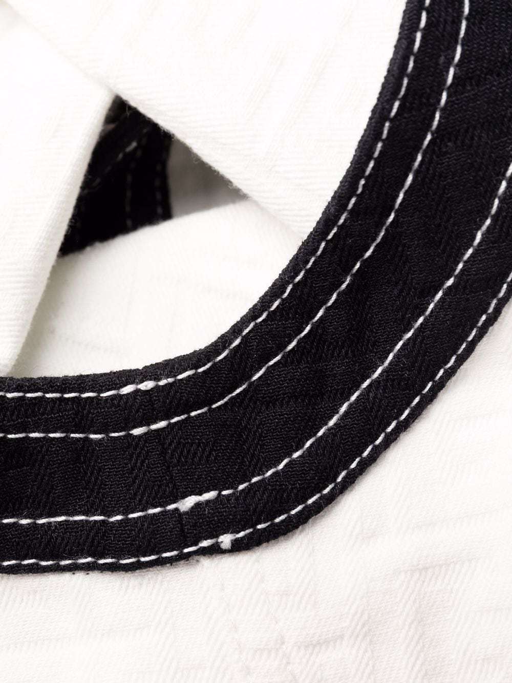 Balmain Short Buttoned Bi-colour Dress In White