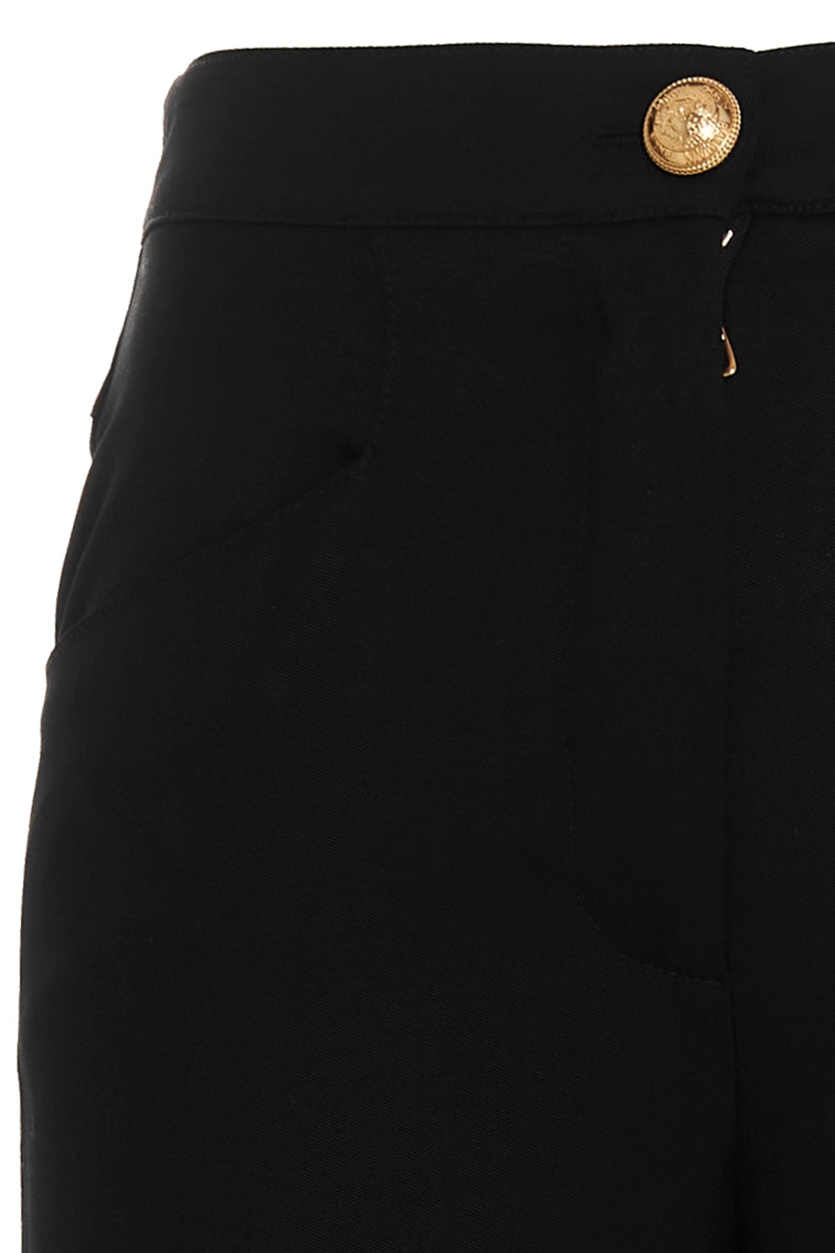 BALMAIN SKINNY CUT BLACK GRAIN DE POUDRE PANTS 