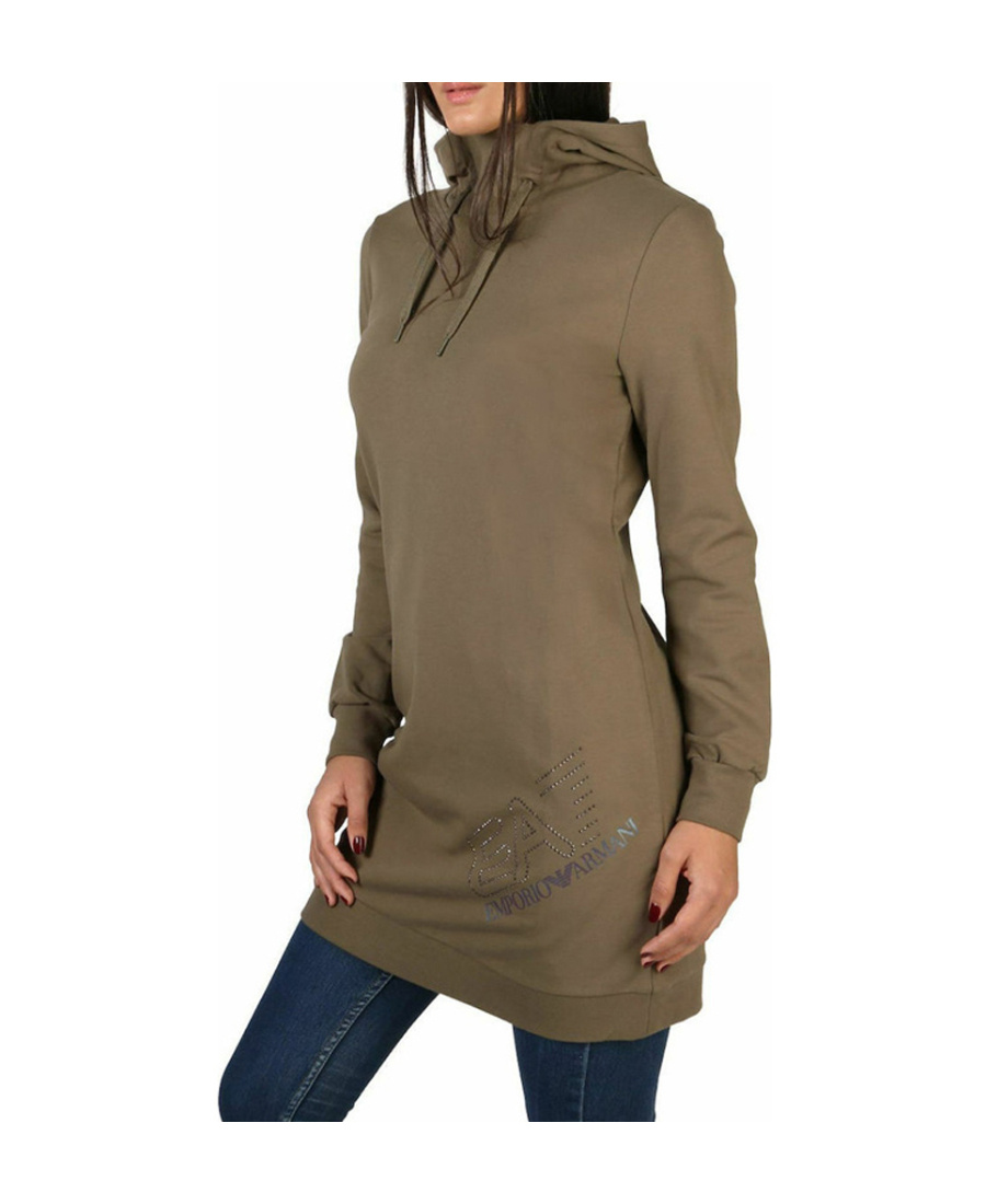 Emporio Armani A Hooded, Long-sleeved Dress In Green