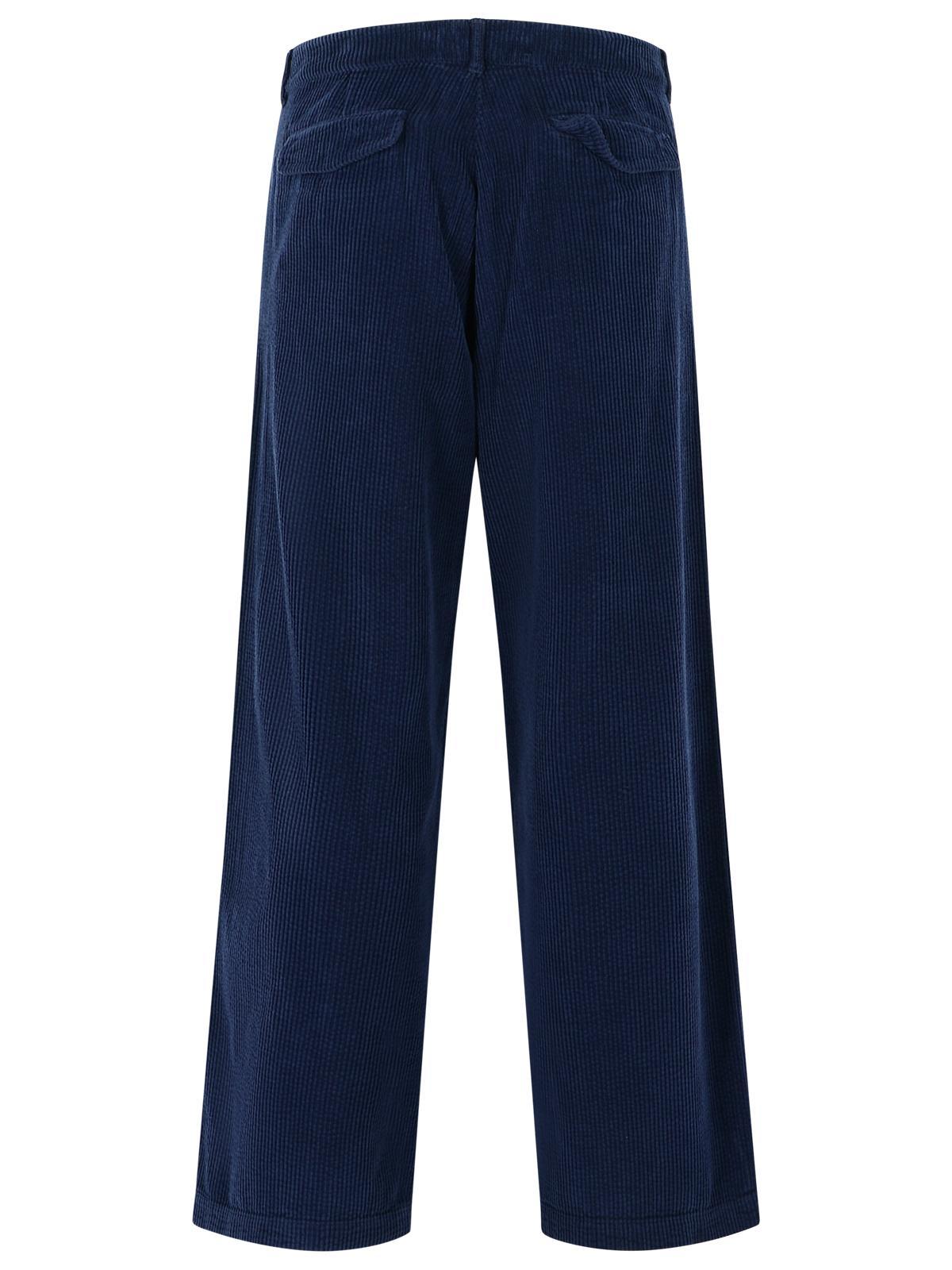 Erl Corduroy Button-fastening Trousers In Blue
