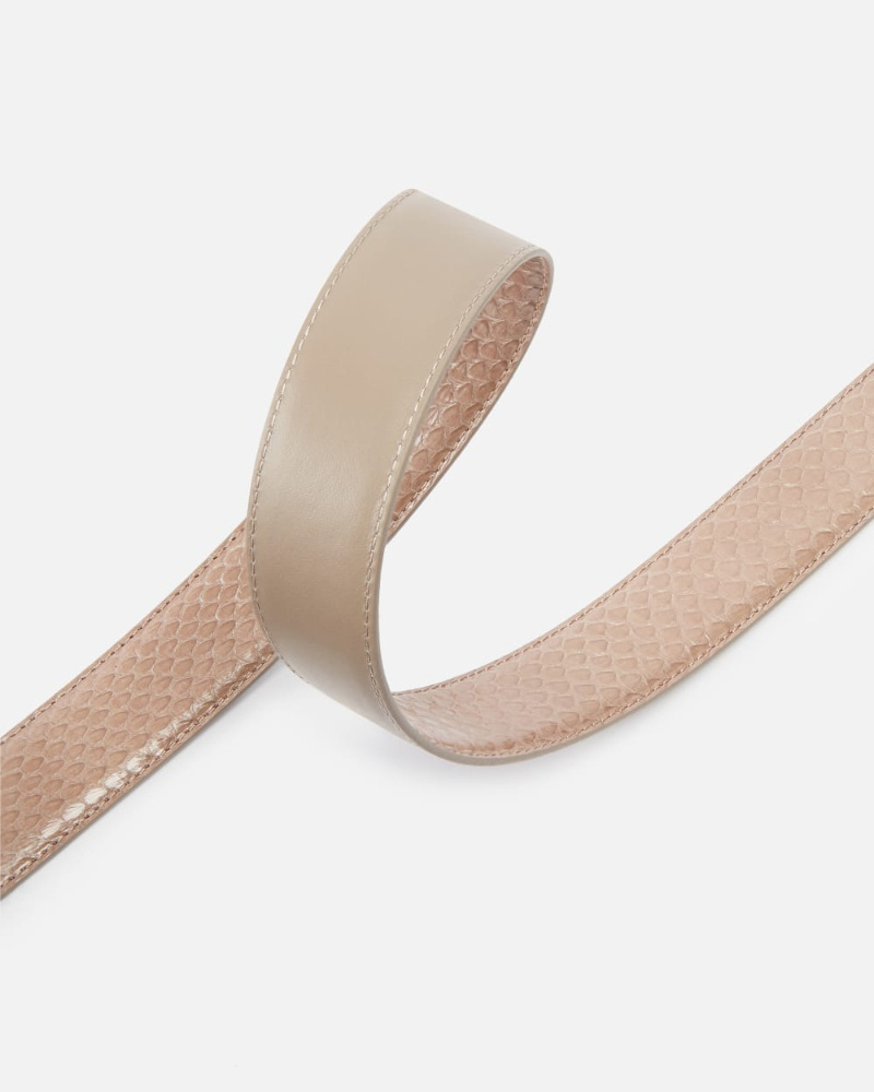 Pinko Galleria 3-cm Belt In Glossy Python Skin In Brown
