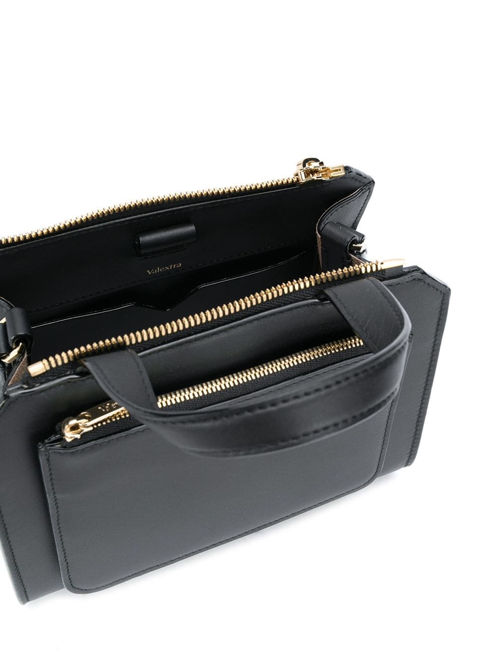 Valextra Passepartout Mini Handbag In Black