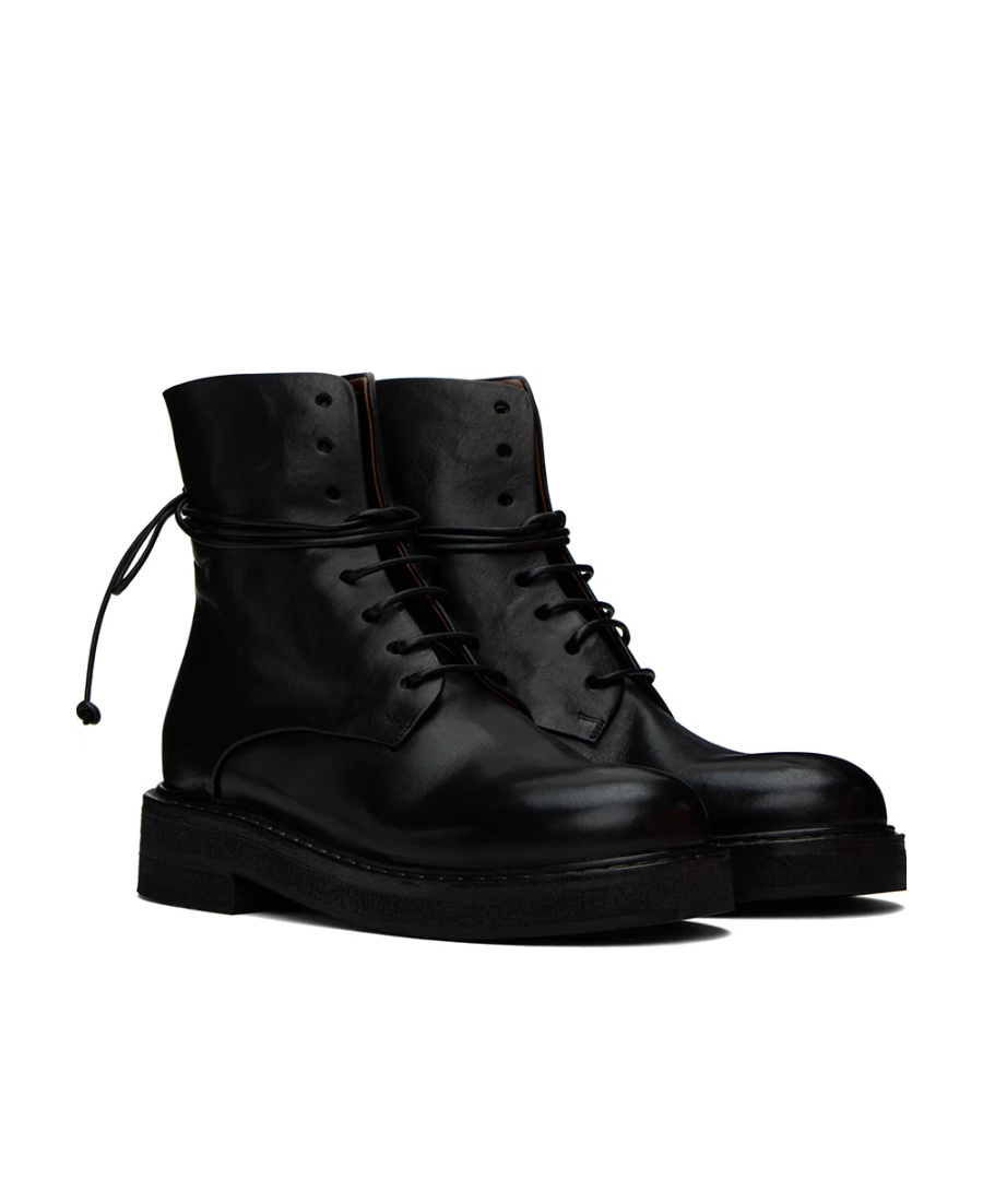 Marsèll Lace-up Leather Boots In Black
