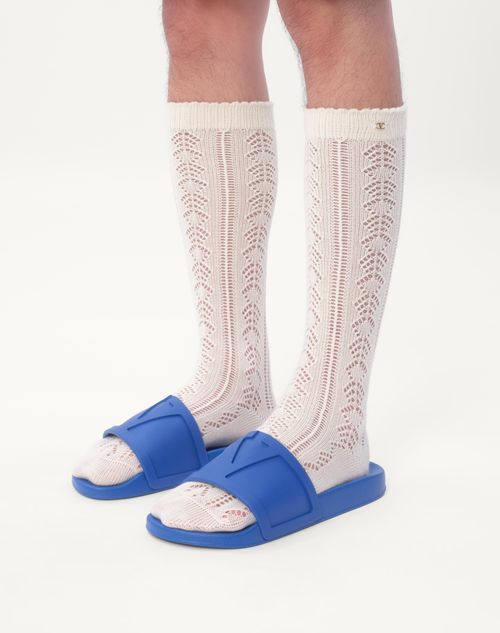 Valentino Garavani Men Coolside Pool Slides In Blue
