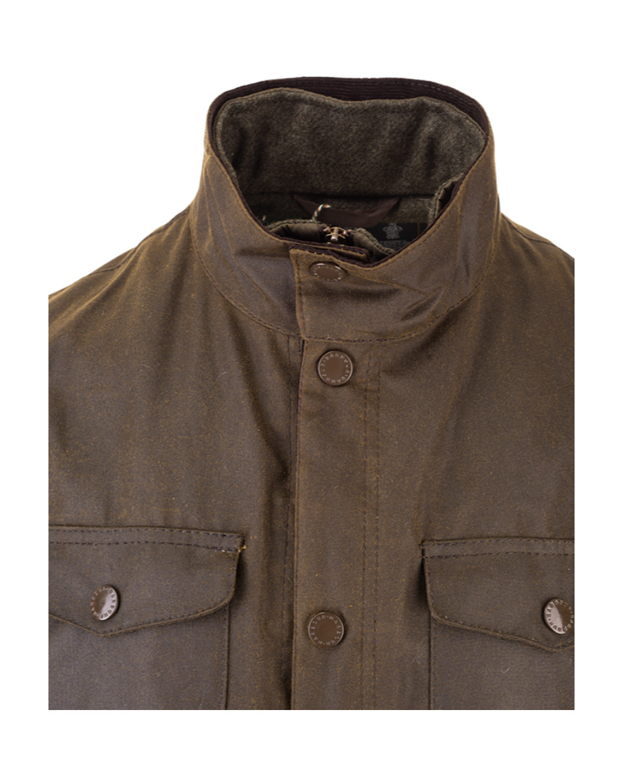 Barbour Ogston Waxed Jacket In Black