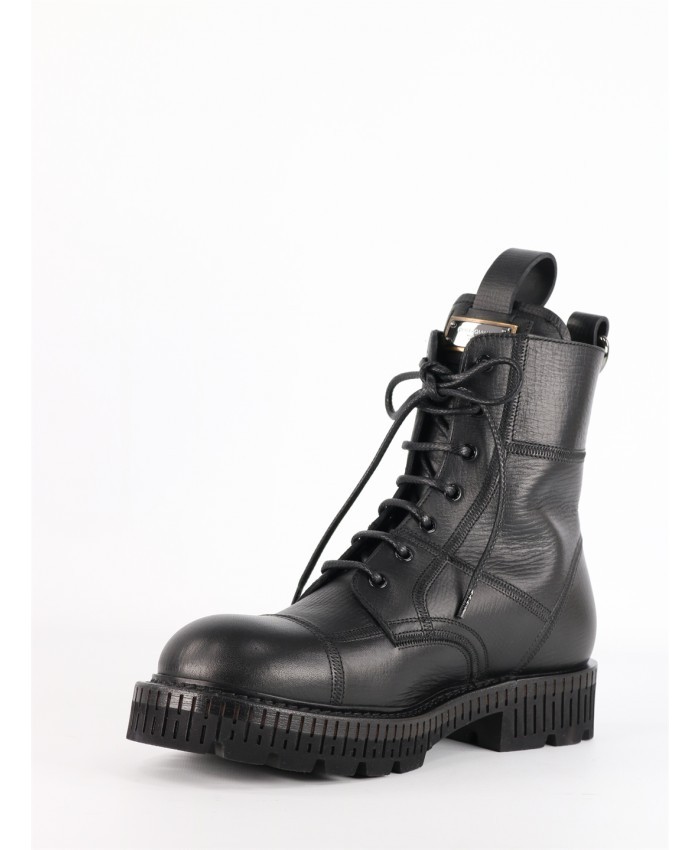 Dolce & Gabbana Man Ankle Boots Black Size 8.5 Calfskin In Black