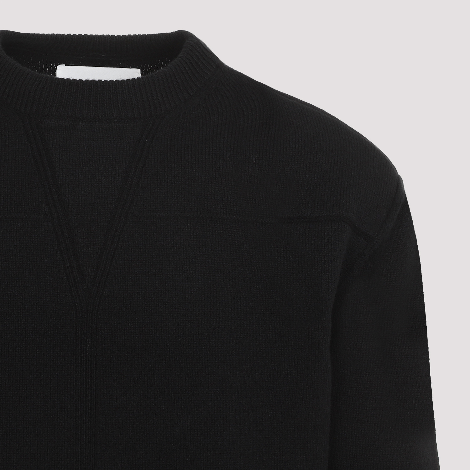 Jil Sander Round-neck Wool-blend Jumper In Black