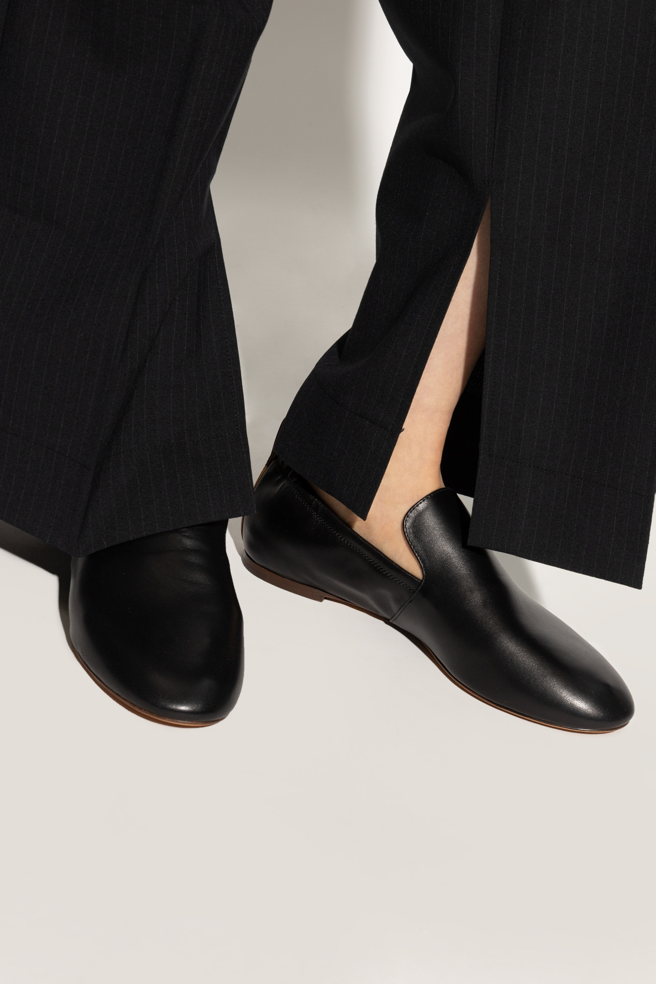 Lanvin Leather Ballerina Loafers For Women In Black