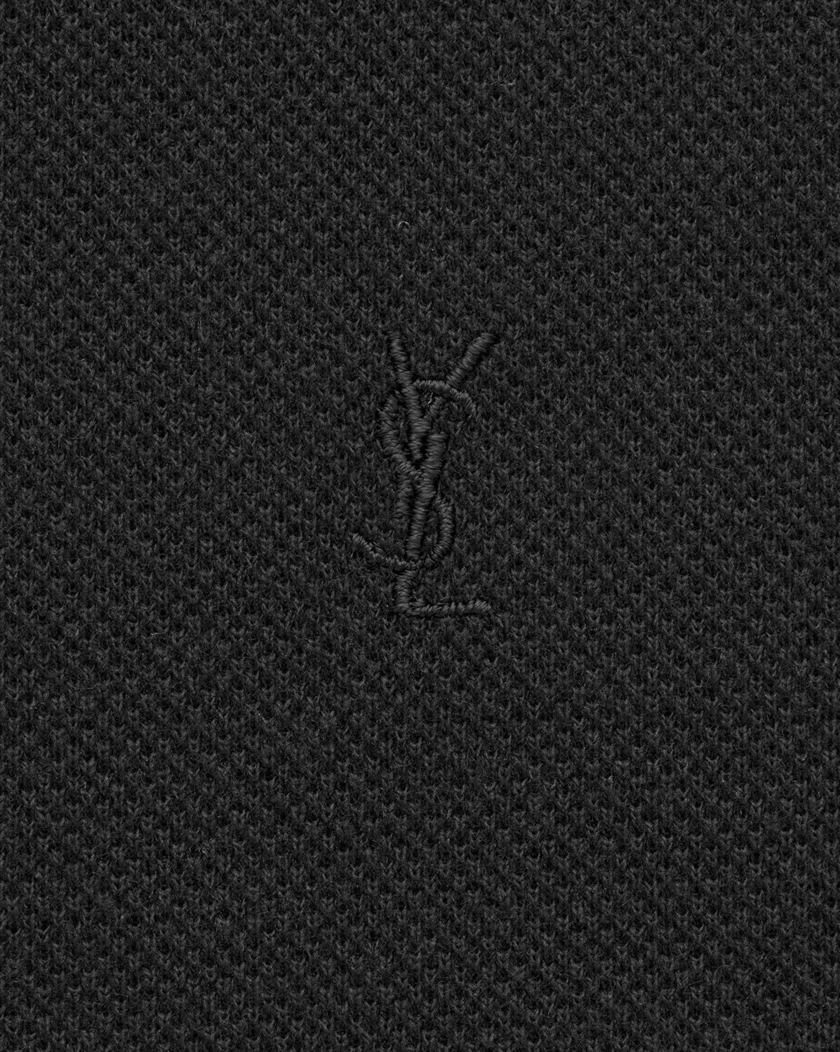 Saint Laurent Cassandre Polo Shirt In Black