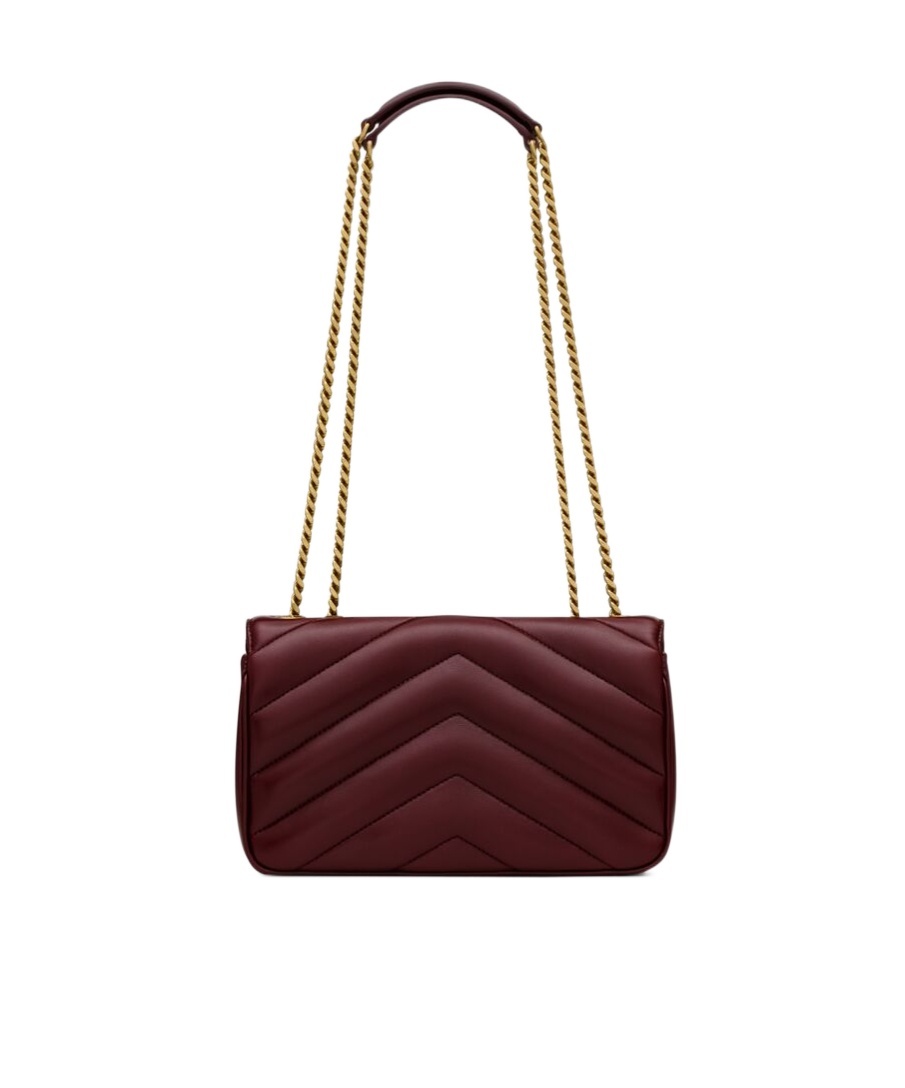 Saint Laurent Loulou Small In Quilted Lambskin In Burgundy