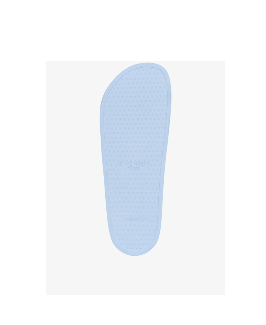 Shop Givenchy Paris Flat Sandals In Transparent Rubber In Blue