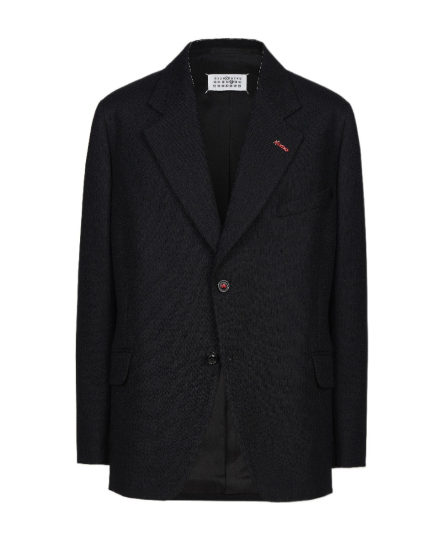 ジャケット MAISON MARGIELA Striped single breast blazer jacket Black MAISON MARGIELA Striped Single Breast Blazer Jacket Blazer