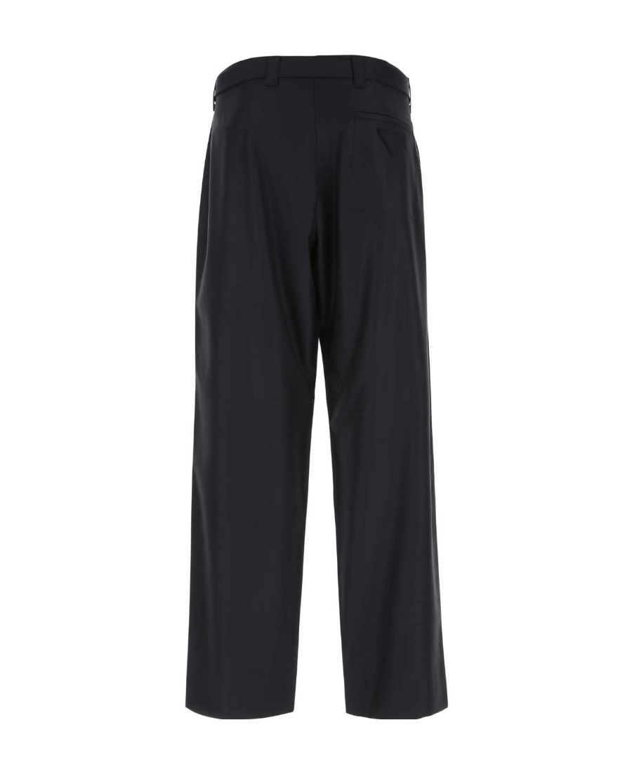 Prada Midnight Wool Wide-leg Pant In Blue