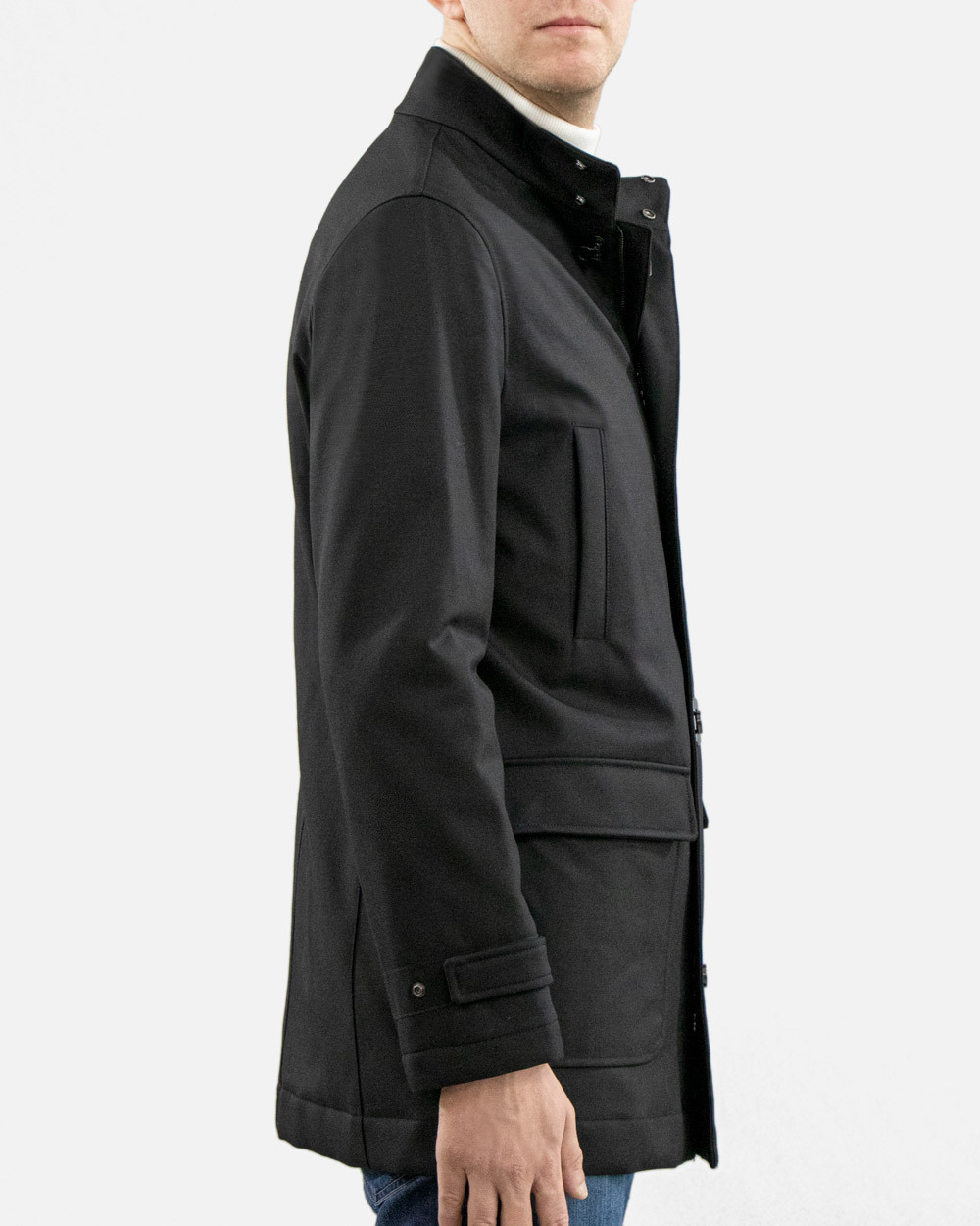 Ferragamo Zipper Cotton Suit In Black
