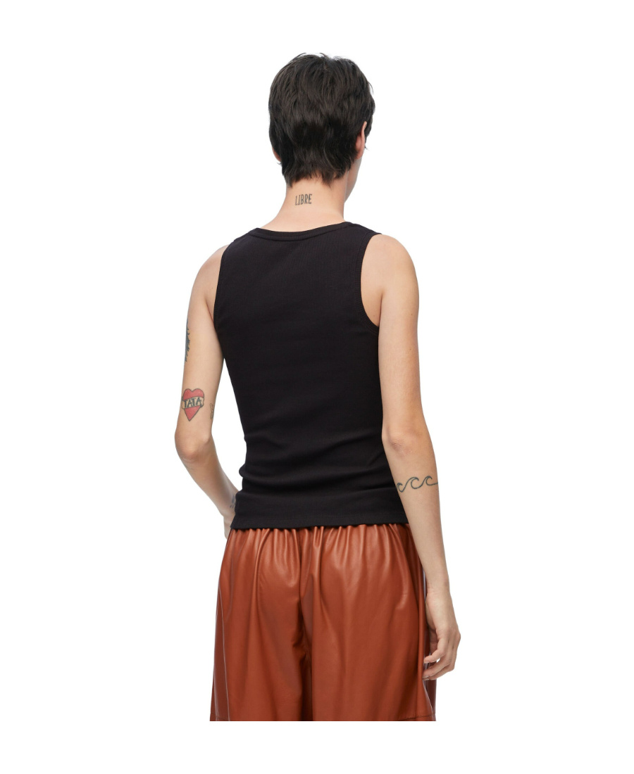 Shop Loewe Anagram Tank Top In Cotton In Black