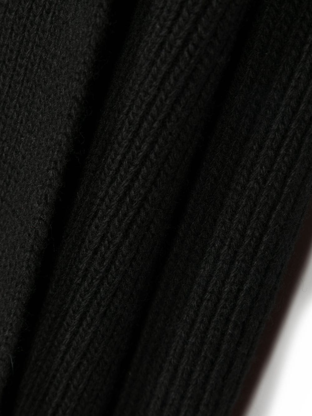 Stone Island Compass-patch Ribbed-knit Scarf In Black