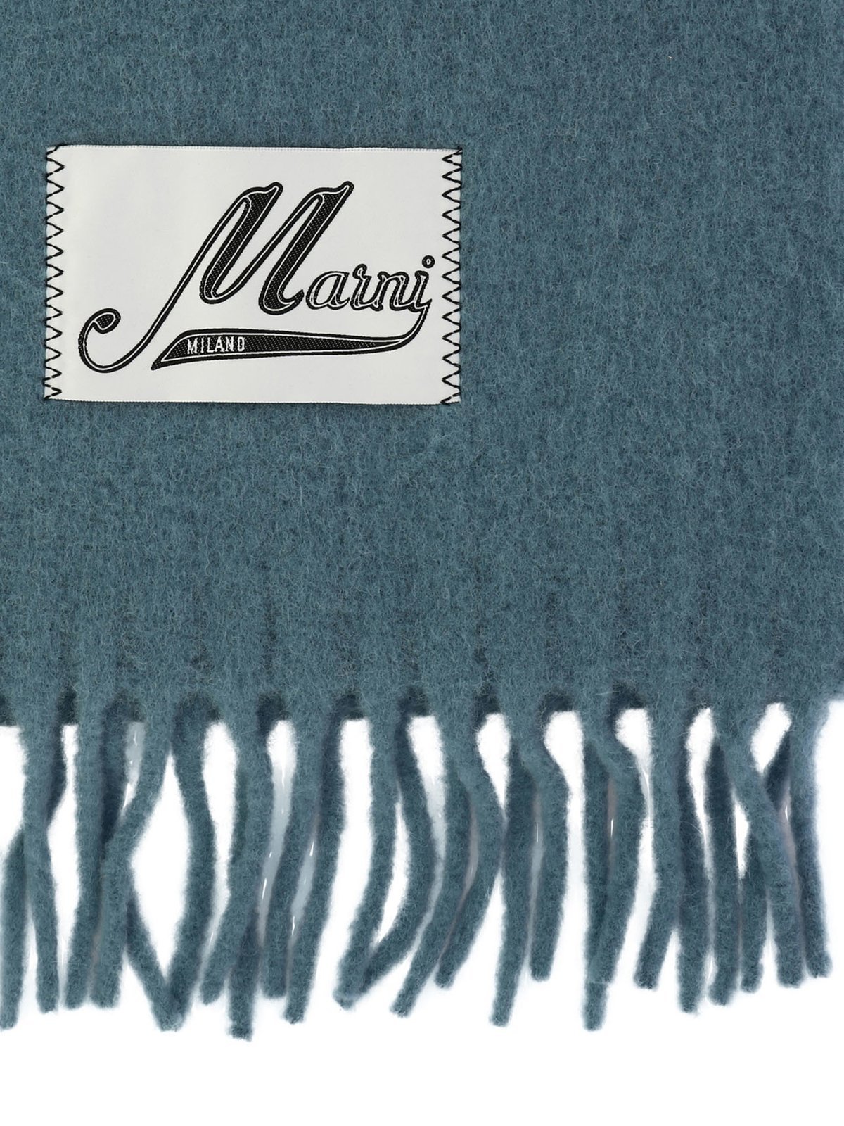 Marni Scarf With Logo Patch Scarves Light Blue In Blue