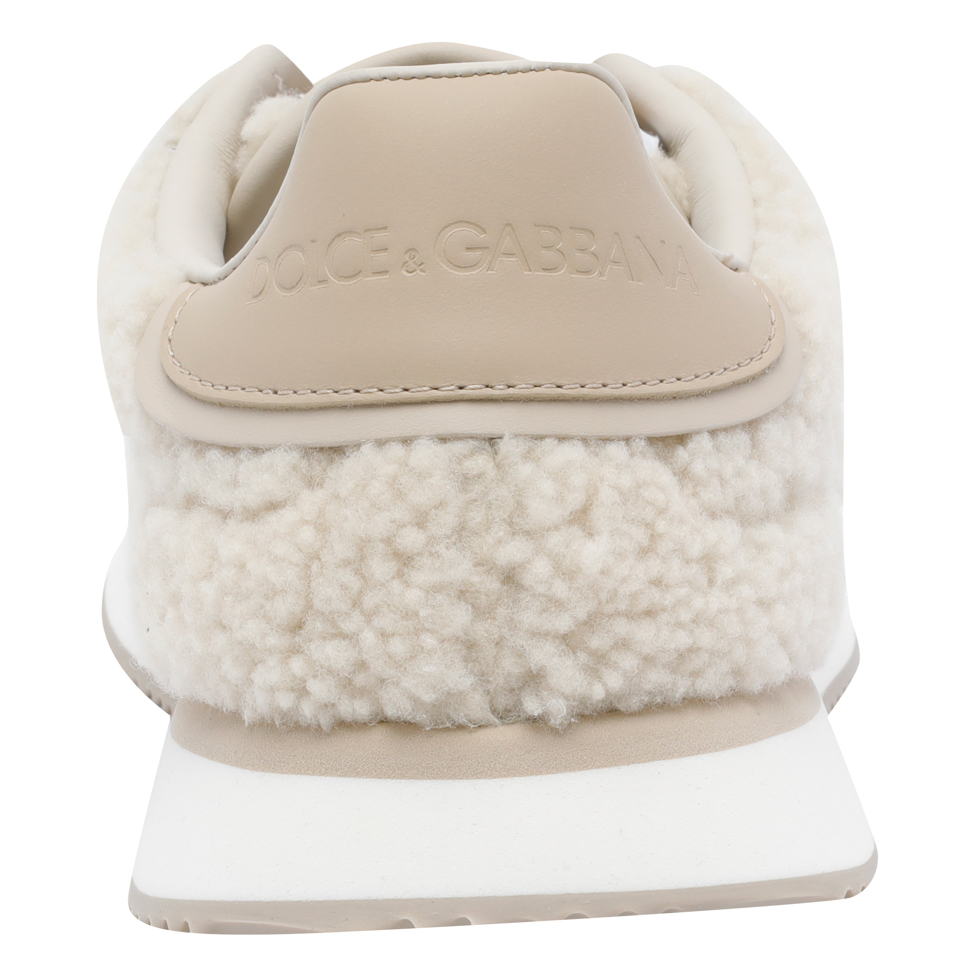 Dolce & Gabbana Dg Cushion Sheepskin Sneakers In Neutral