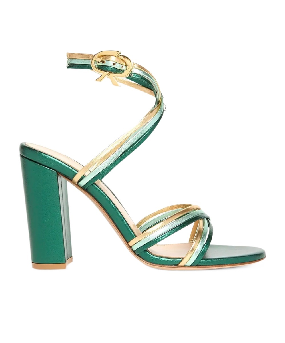 Gianvito Rossi Napa Leather Strappy Block-heel Sandals In Multi