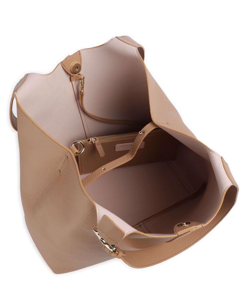 Shop Coccinelle Leather Shoulder Bag In Nude