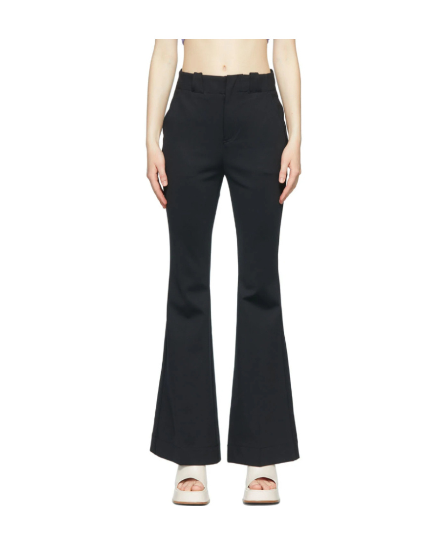 Ambush Black Flared Wool Trousers In Black