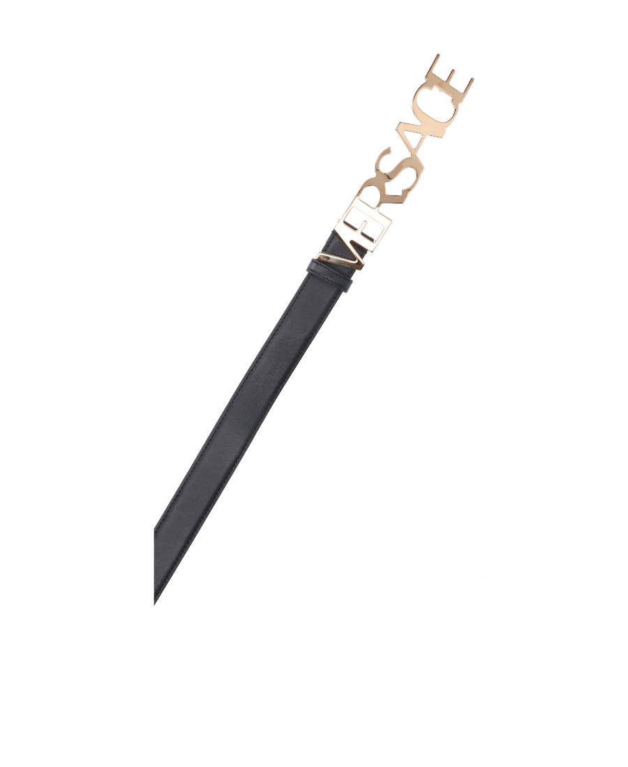 Versace Logo-buckle Leather Belt In Nude