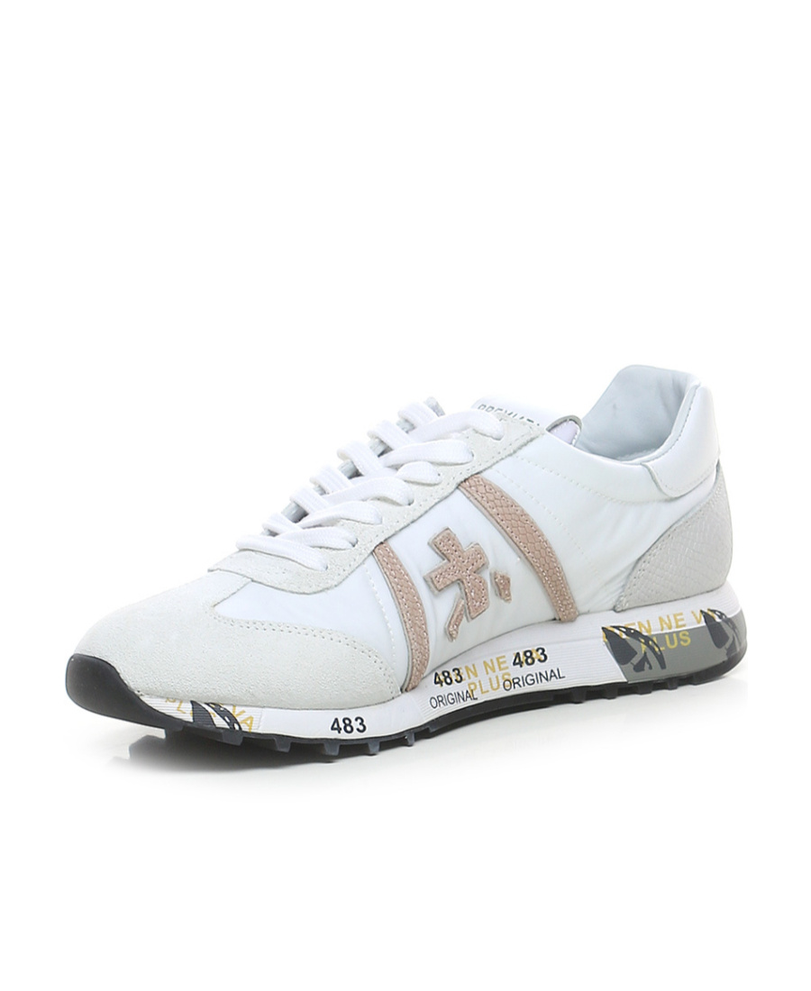 Premiata Logo Casual Sports Shoes In White