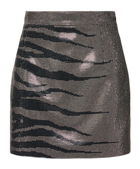 Roberto Cavalli Zebra Embellished Cady Mini Skirt