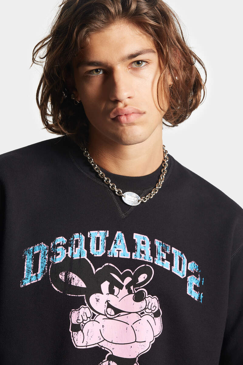 Dsquared2 Graphic-print Cotton Sweatshirt In Black