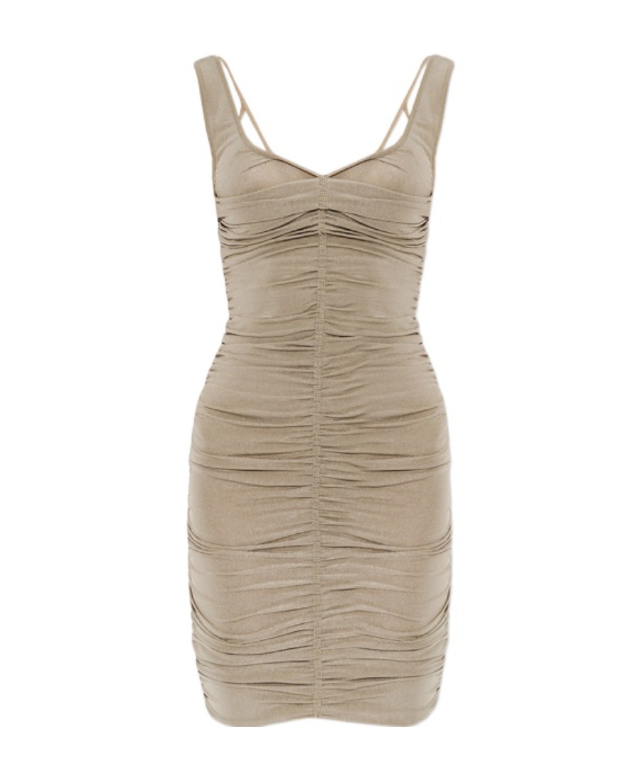 Givenchy Ruched Sleeveless Mini Dress In Nude