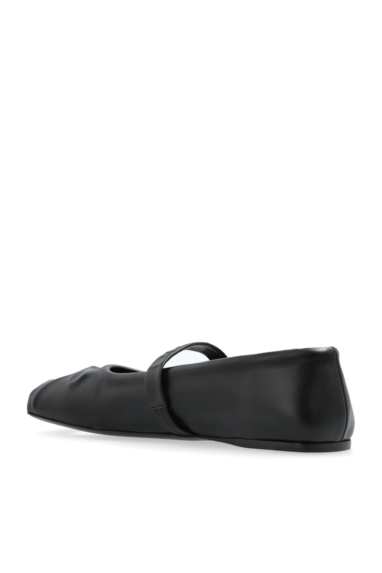 Marni Black Ballerinas With Embossed Bow Detail On The Front In Leather Woman In Black