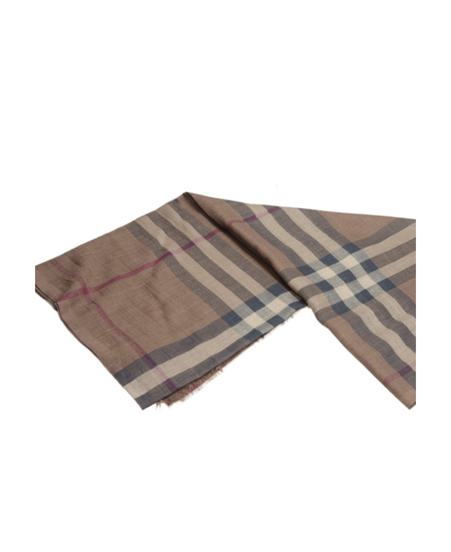 Burberry Checkered Scarf In Brown