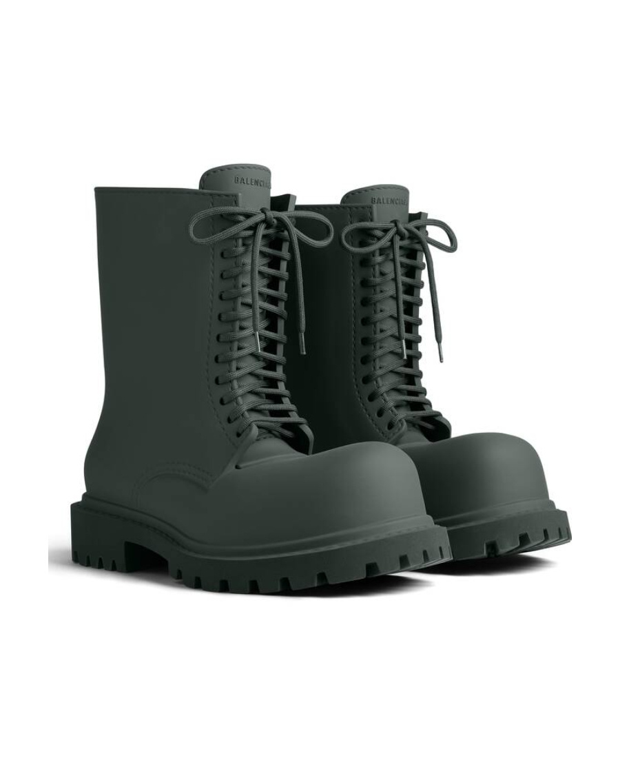 Balenciaga Steroid Combat Boots In Green