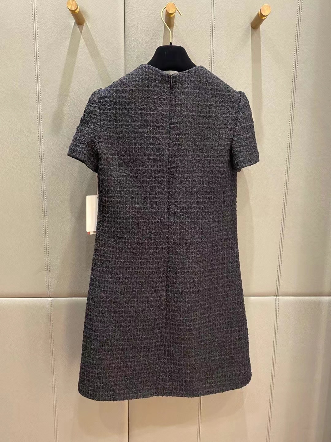 Valentino Embellished Piped Wool And Silk-blend Knitted Dress In Black
