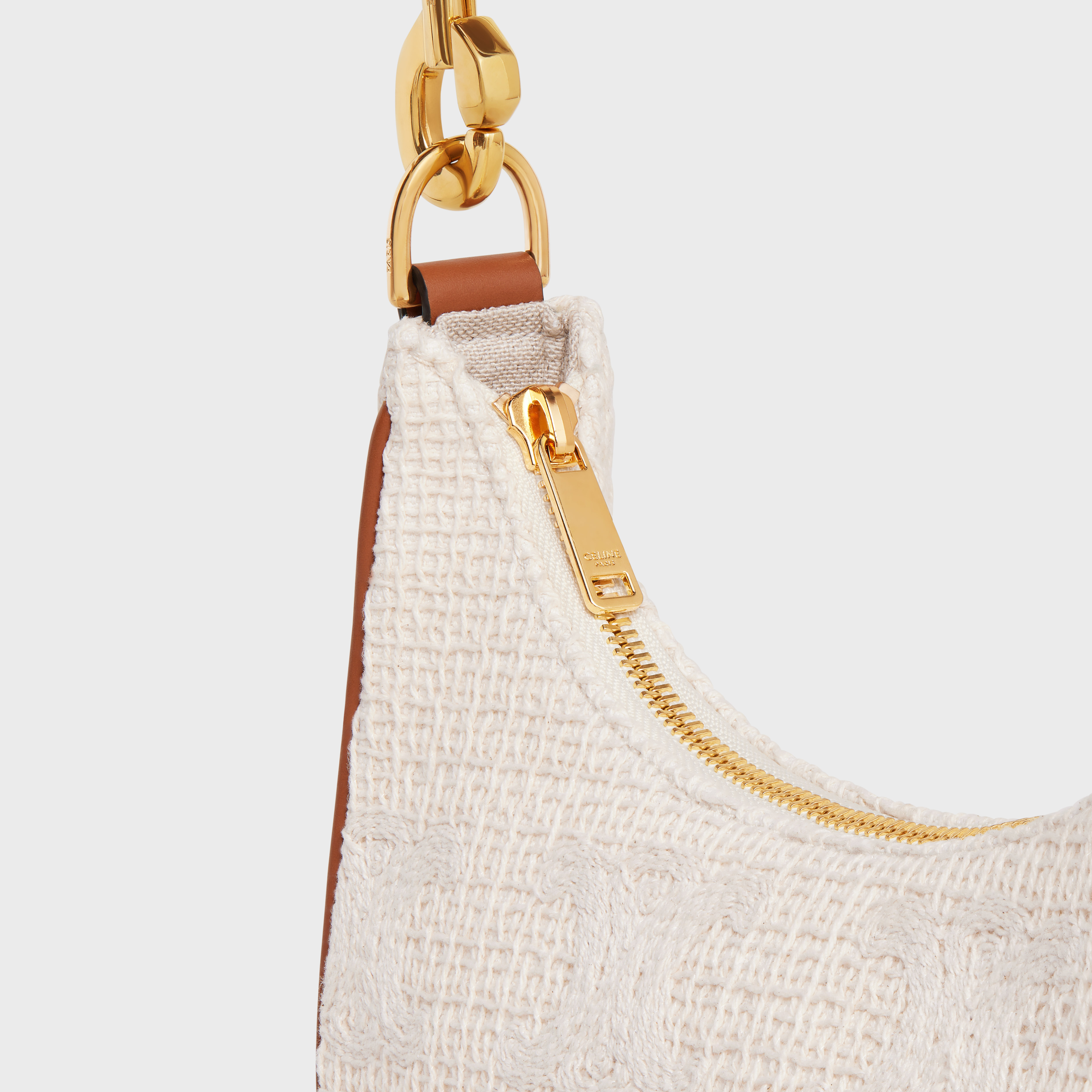 Celine Triomphe Medium Ava Shoulder Bag In Nude