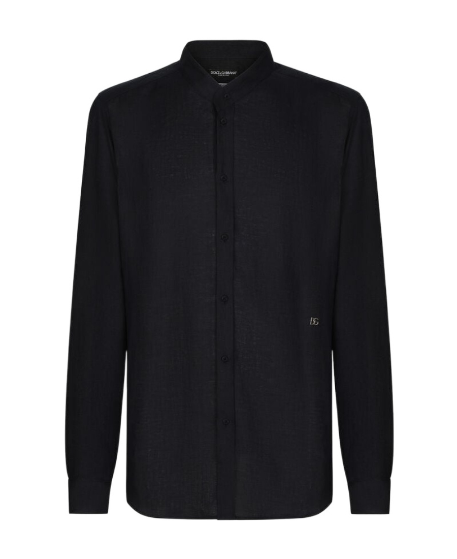 DOLCE & GABBANA DOLCE  GABBANA LOGO-PLAQUE LONG-SLEEVED BUTTONED SHIRT