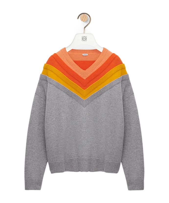 Loewe Layered Wool-blend Sweater In Gray