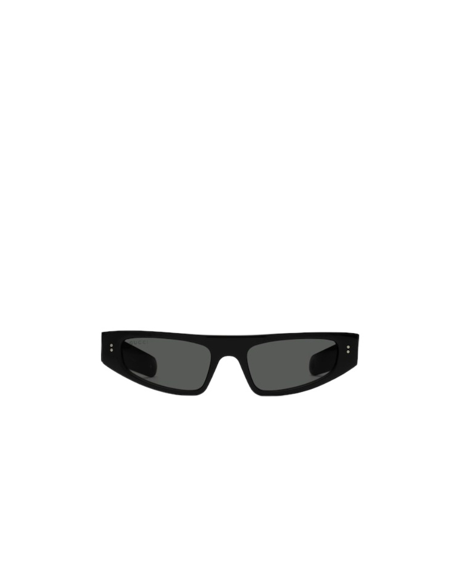 Gucci Thin Shield-frame Sunglasses In Black
