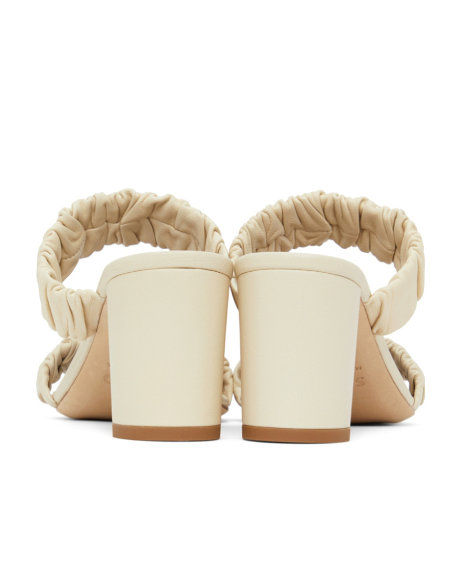Staud Ruched Double-strap High-heel Sandals In Nude