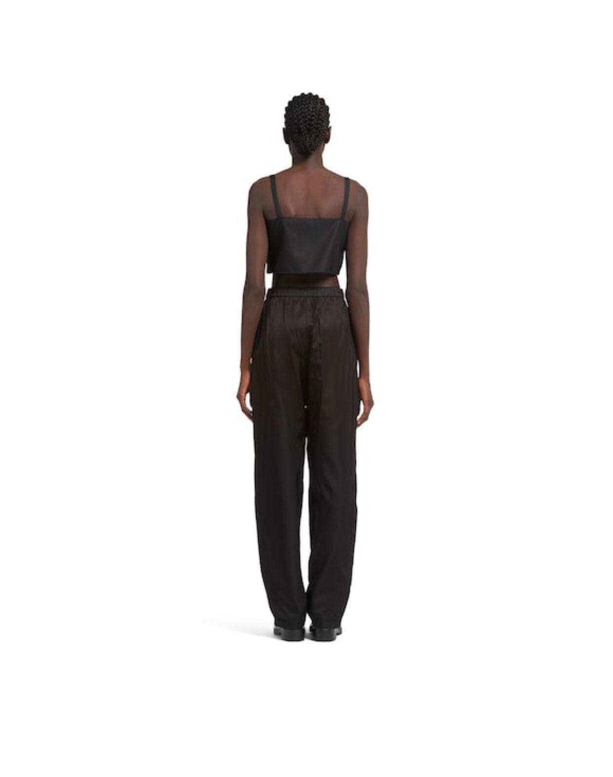 Shop Prada Re-nylon Wide-legged Joggers In Black