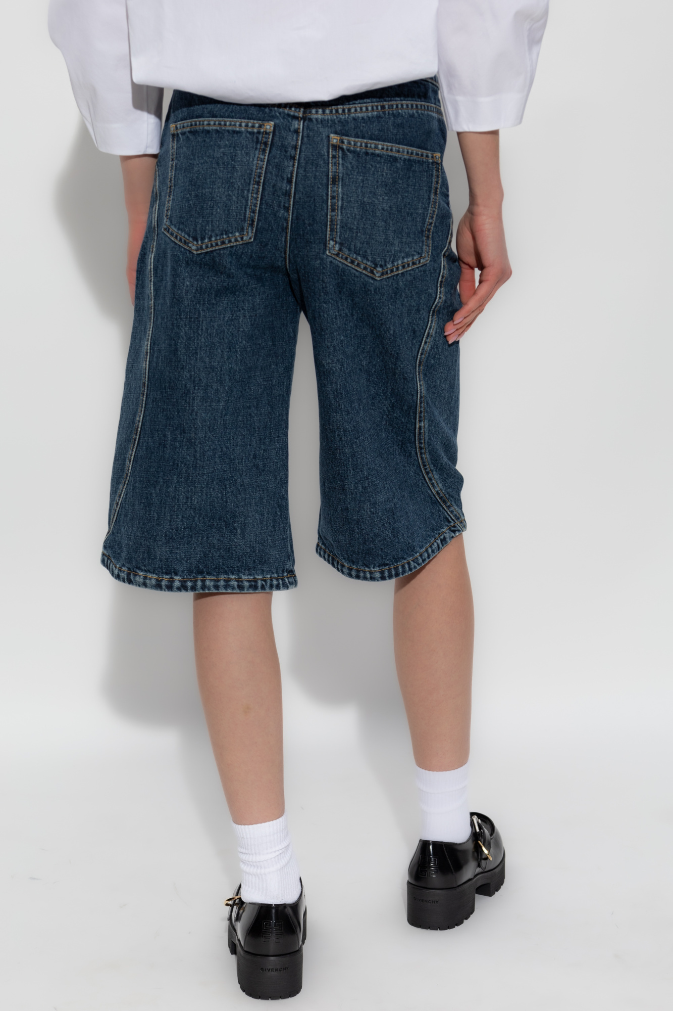 Givenchy Denim Bermuda Short In Blue