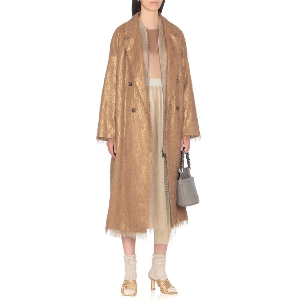 Fabiana Filippi Mesh Bomber Desing Top With Lurex Cuffs In Green