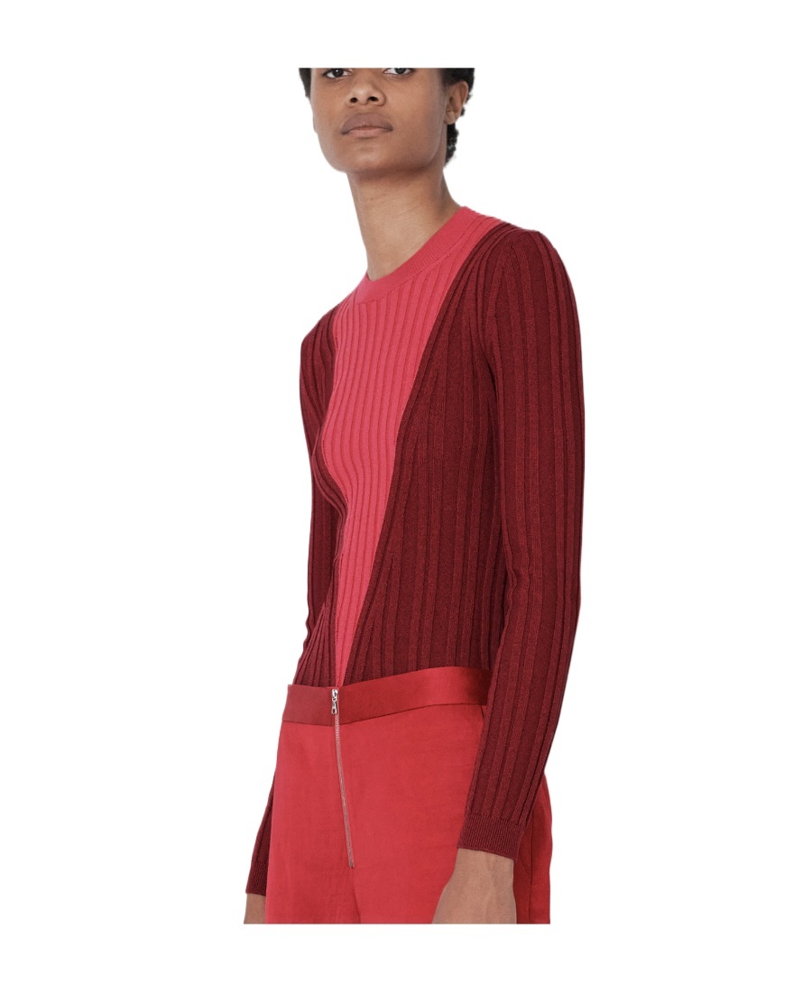Partow Logo Round-neck Knitted Sweater In Red