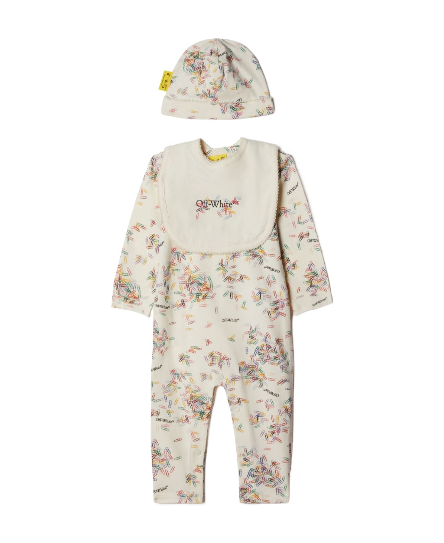 OFF-WHITE PAPER CLIP PRINT BABY SET