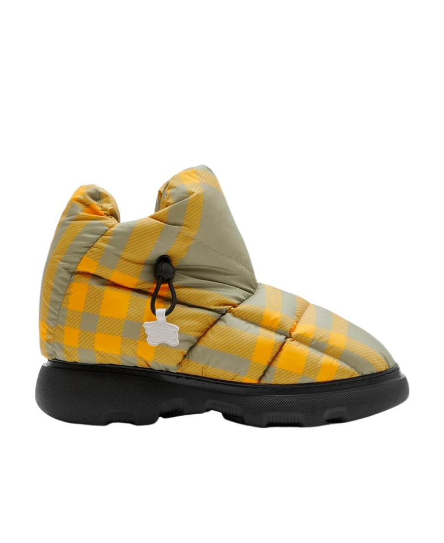 Shop Burberry Check Pillow Padded Ankle Boots In Multicolor